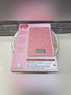 Paris Hilton ❤️Digital Glass Kitchen Scale Gold heart NIB